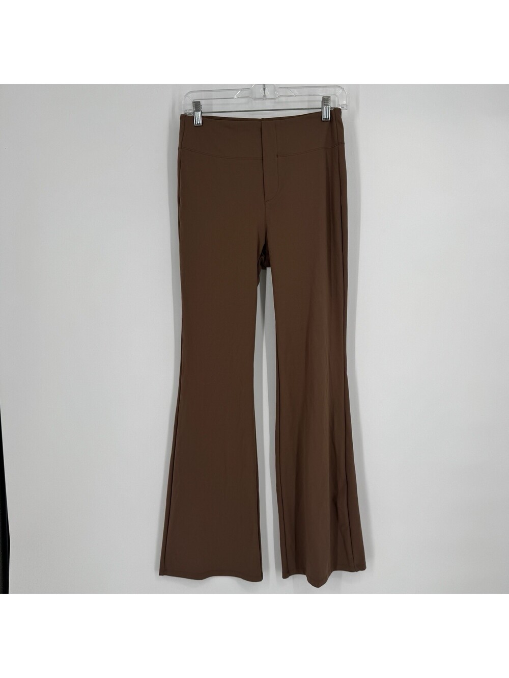 Halara pants womens medium M brown high rise flare stretch pull on fall workwear